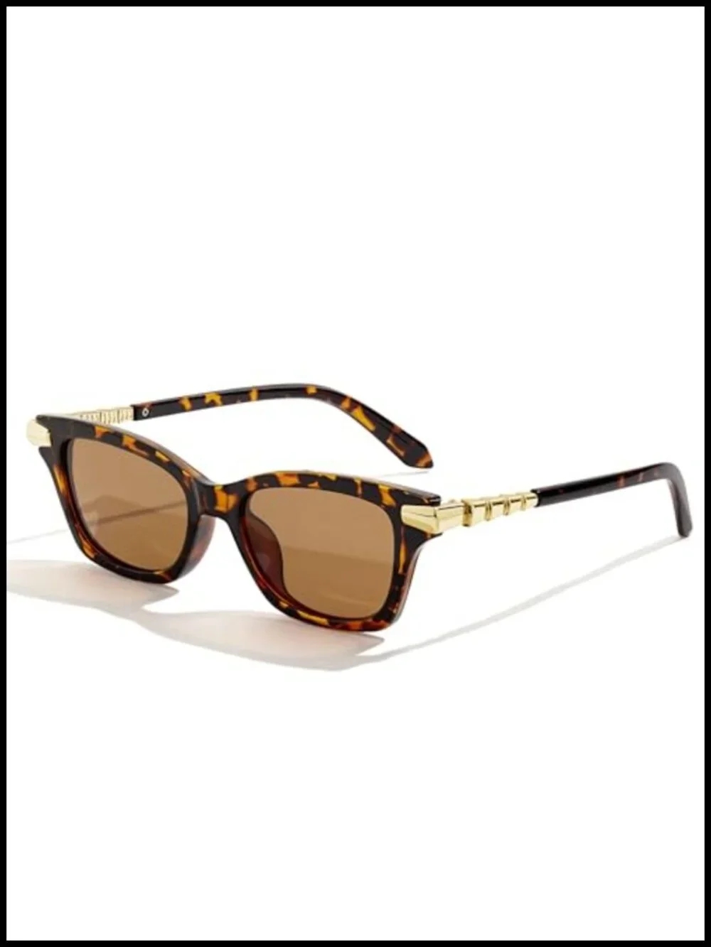Cat Eye Sunglasses with Serpentine Metal Temples UV400 Protection
